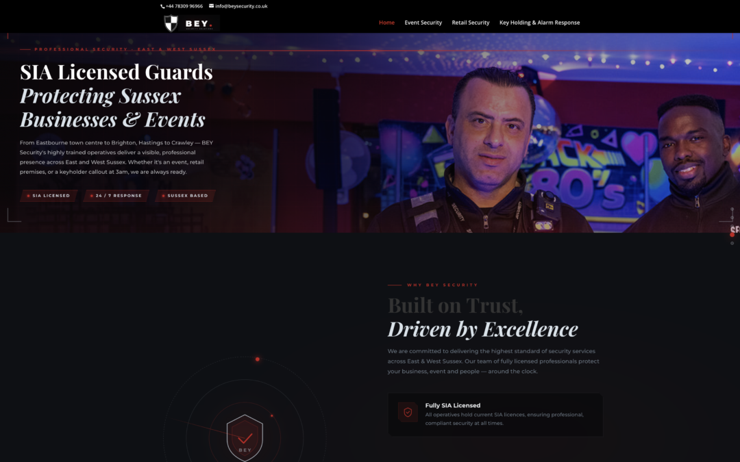 BEY Security Website Design Eastbourne